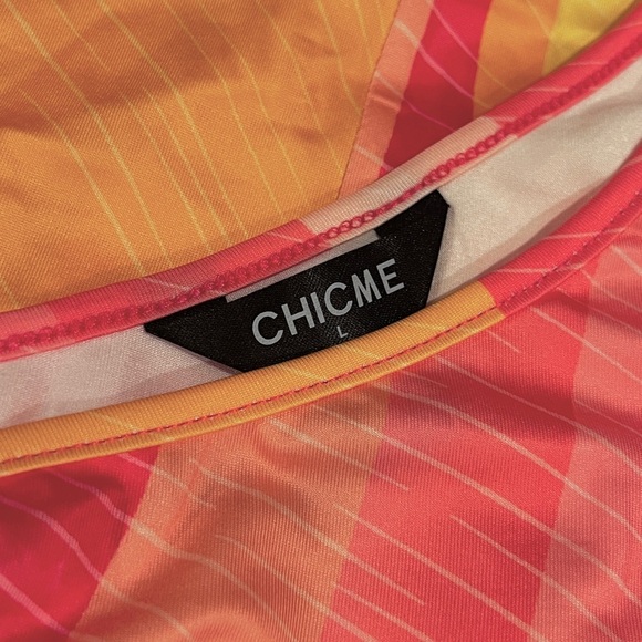 ChicMe Vibrant Multi-Color One-Shoulder Print Slit Maxi Sundress (NWOT) - Picture 8 of 11